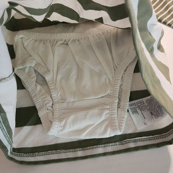 Baby Gap  18-24 Months  Green & White Striped Long-Sleeve Dress Diaper Cover - Picture 2 of 9